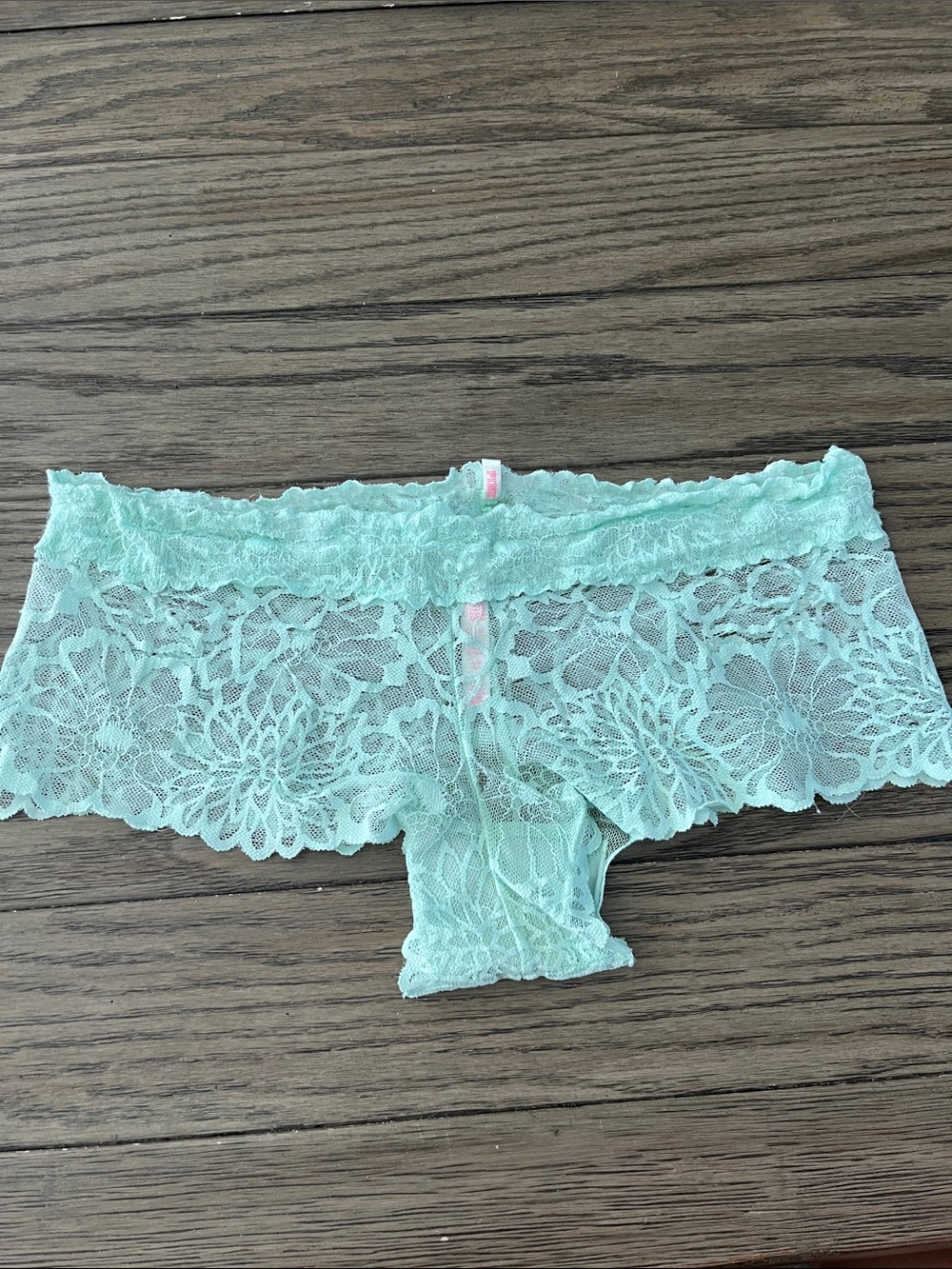 PINK Victoria's Secret Mint Lace Boyshort